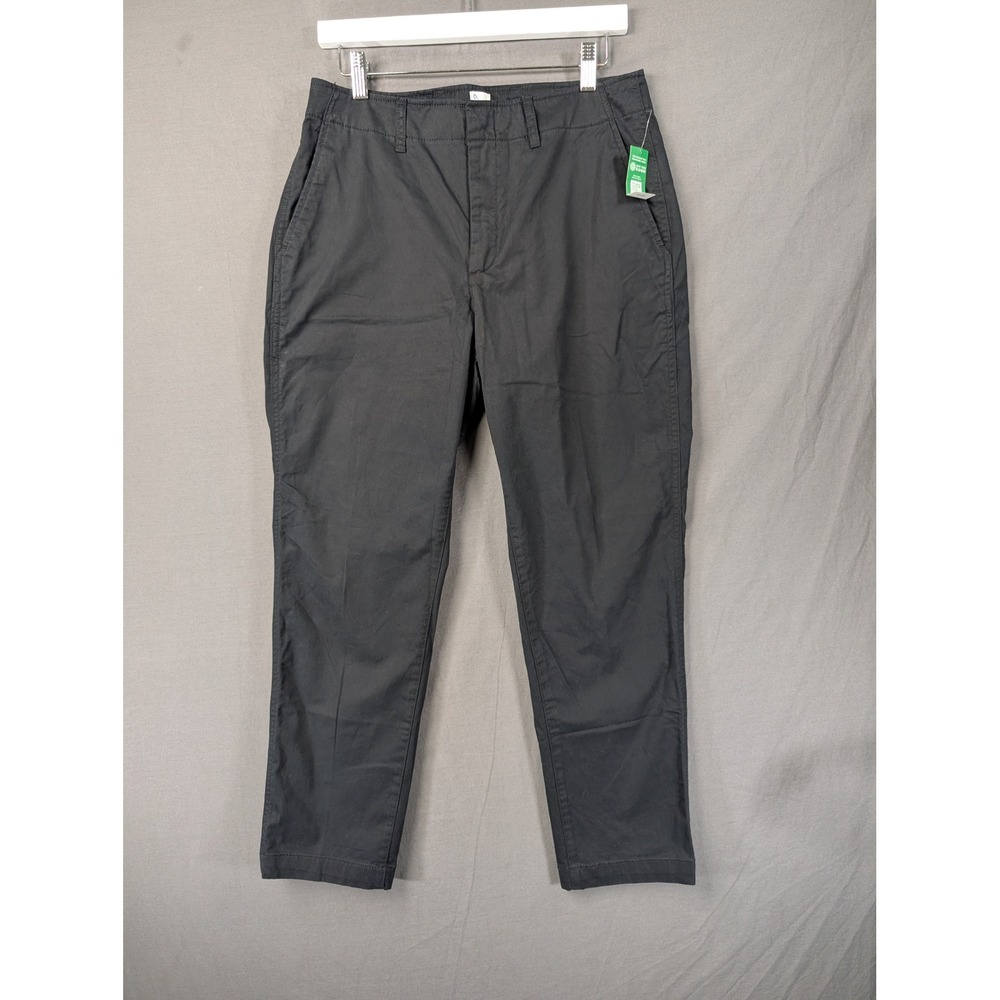 GAP Downtown Khaki Pants Womens 10 True Black Straight Leg Chino New 875512-01
